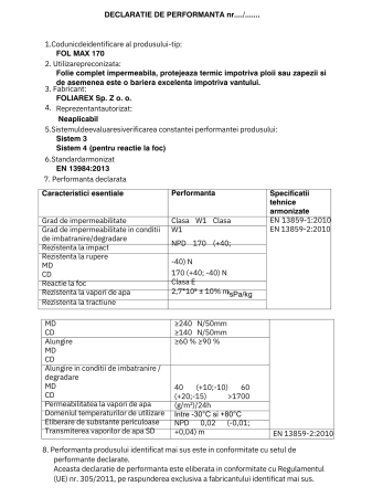 Folie anticondens acoperiș 170 gr/mp, 3 straturi, 75 mp [4]
