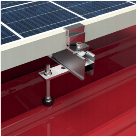 KIT Structura de montaj pentru 2 panouri solare fotovoltaice acoperis metalic [8]