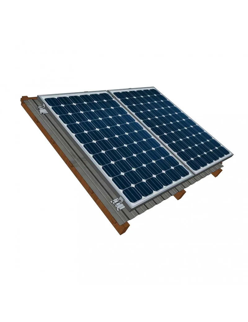 KIT montaj acoperis - Kit structura MINI montaj 2 panouri fotovoltaice acoperis metalic