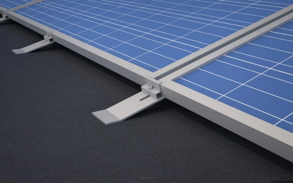 KIT structura pentru montajul de 25 panouri solar fotovoltaic pe acoperis cu panta mica, terasa [1]