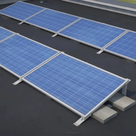 KIT structura pentru montajul de 6 panouri solar fotovoltaic pe acoperis cu panta mica, terasa [3]