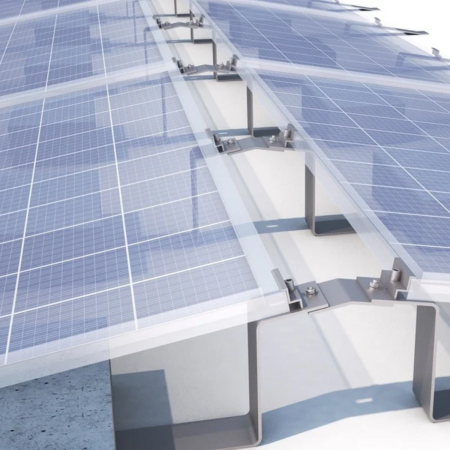 KIT structura pentru montajul de 6 panouri solar fotovoltaic pe acoperis cu panta mica, terasa [8]