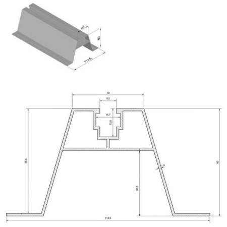 profile - Profil trapezoidal suport panouri fotovoltaice 3,1 m