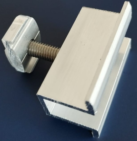 SET Clemă capăt fixare panou solar șurub inox M8x25 și piuliță tip C [1]