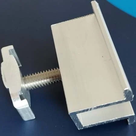 SET Clemă îmbinare panou fotovoltaic șurub inox M8x25 și piuliță tip C [1]