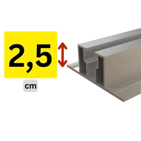 profile - Șină Mini Rail Aluminiu 24,5 mm pentru Panouri Fotovoltaice – Montaj Tablă Trapezoidală