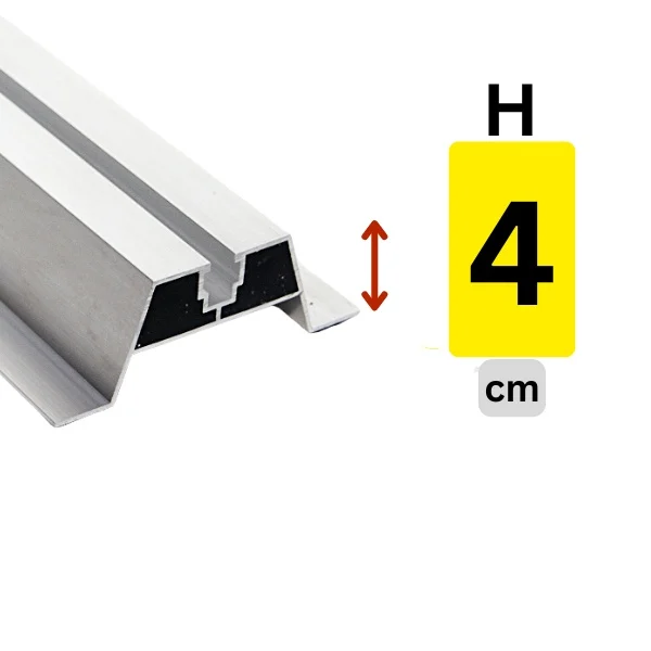 profile - Șină Mini Rail Aluminiu 40 mm pentru Panouri Fotovoltaice – Montaj Tablă Trapezoidală