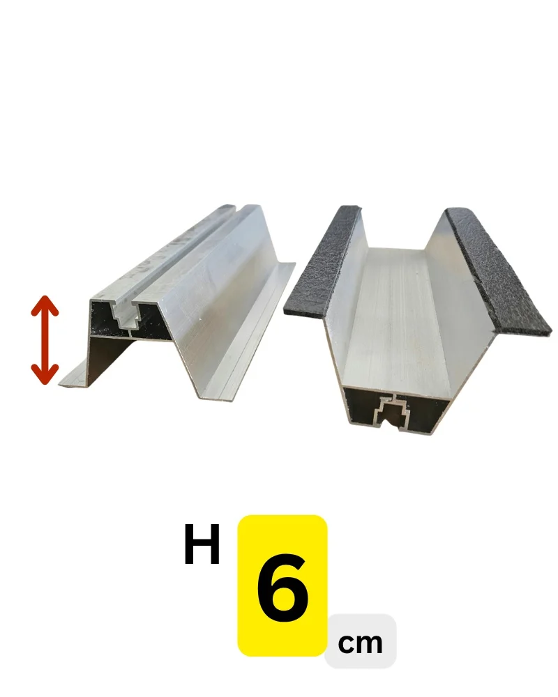 profile - MINI ȘINĂ 250 MM -PANOU SOLAR FOTOVOLTAIC ACOPERIȘ METALIC SANDWICH TABLĂ TRAPEZOIDALĂ