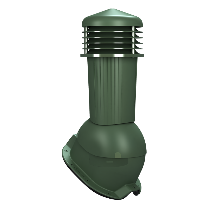 Coș ventilare pentru tablă cutată 18 mm, profil F verde 6020, 125 mm, profil F