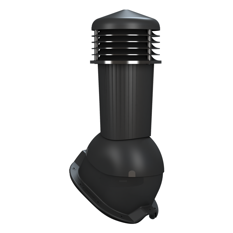Coș ventilare pentru tablă cutată 35 mm, profil G negru 9005, 125 mm, profil G