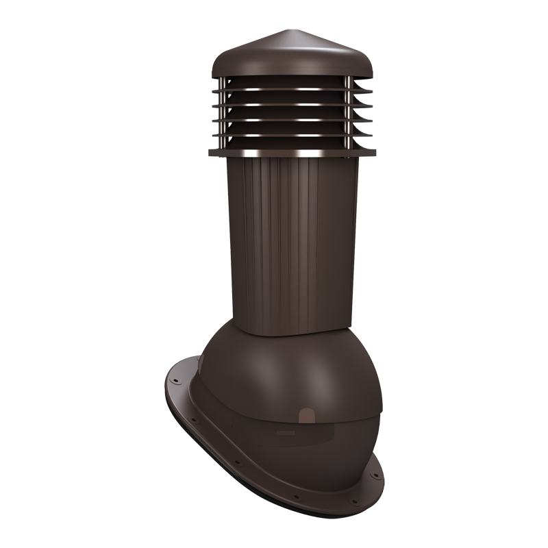 Coș ventilare tablă fălțuită Ø 125 mm maro inchis 8019, 125 mm