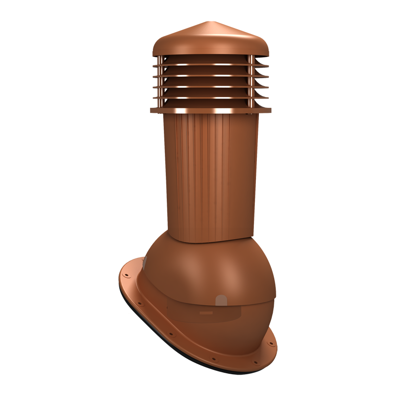 Coș ventilare tablă fălțuită Ø 125 mm rosu caramiziu 8004, 125 mm
