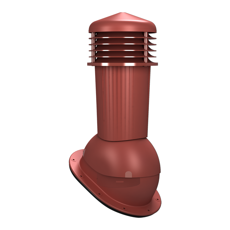 Coș ventilare tablă fălțuită Ø 125 mm rosu castaniu 3009, 125 mm