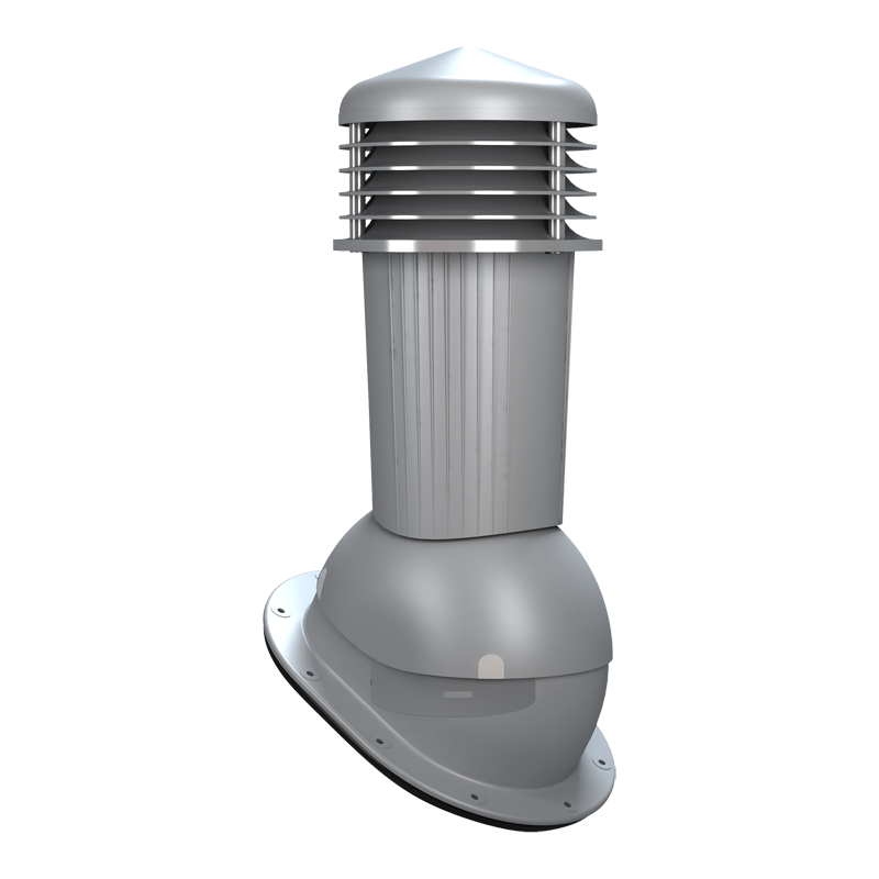 Coș ventilare tablă fălțuită Ø 125 mm gri deschis 7046, 125 mm