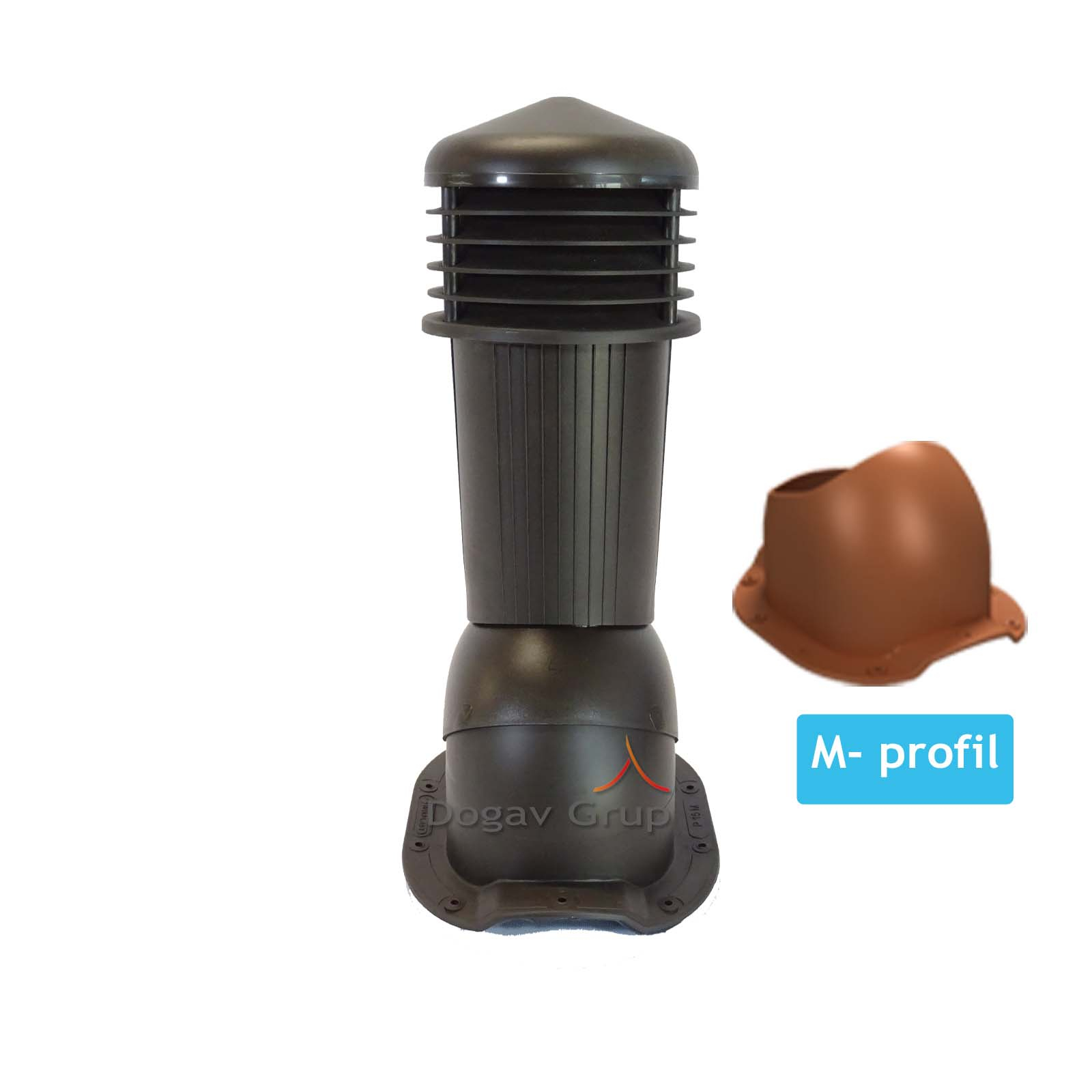Coș ventilare țiglă metalică Profil M Ø 125 antracit 7021