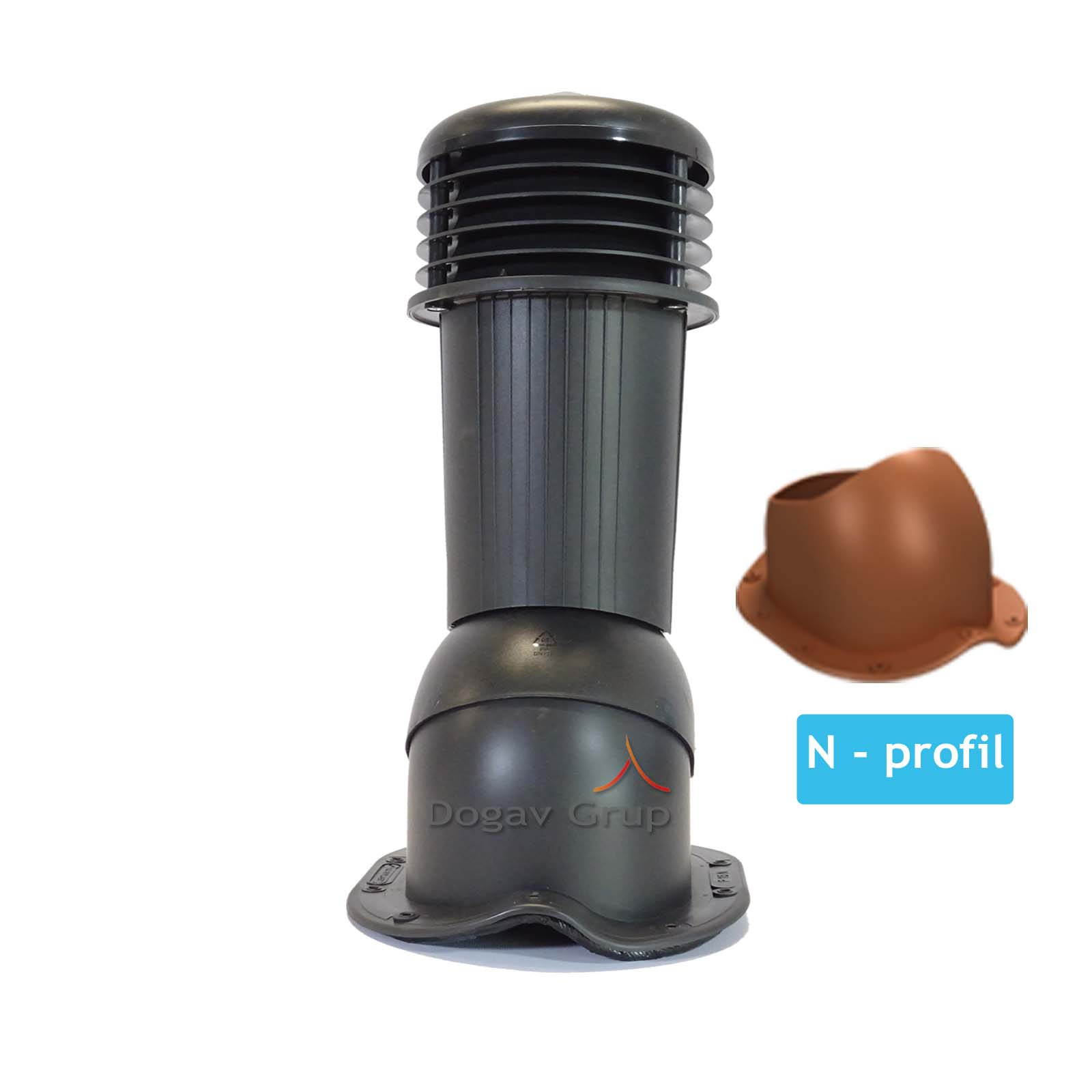 Coș ventilare țiglă metalică Profil N Ø 125 antracit 7021