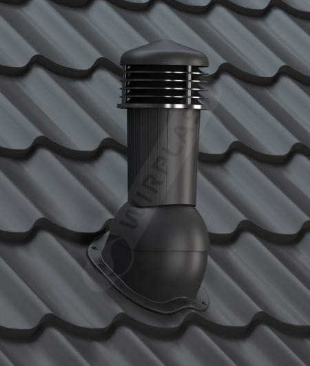 Coș ventilare țiglă metalică Profil T Ø 125 negru 9005