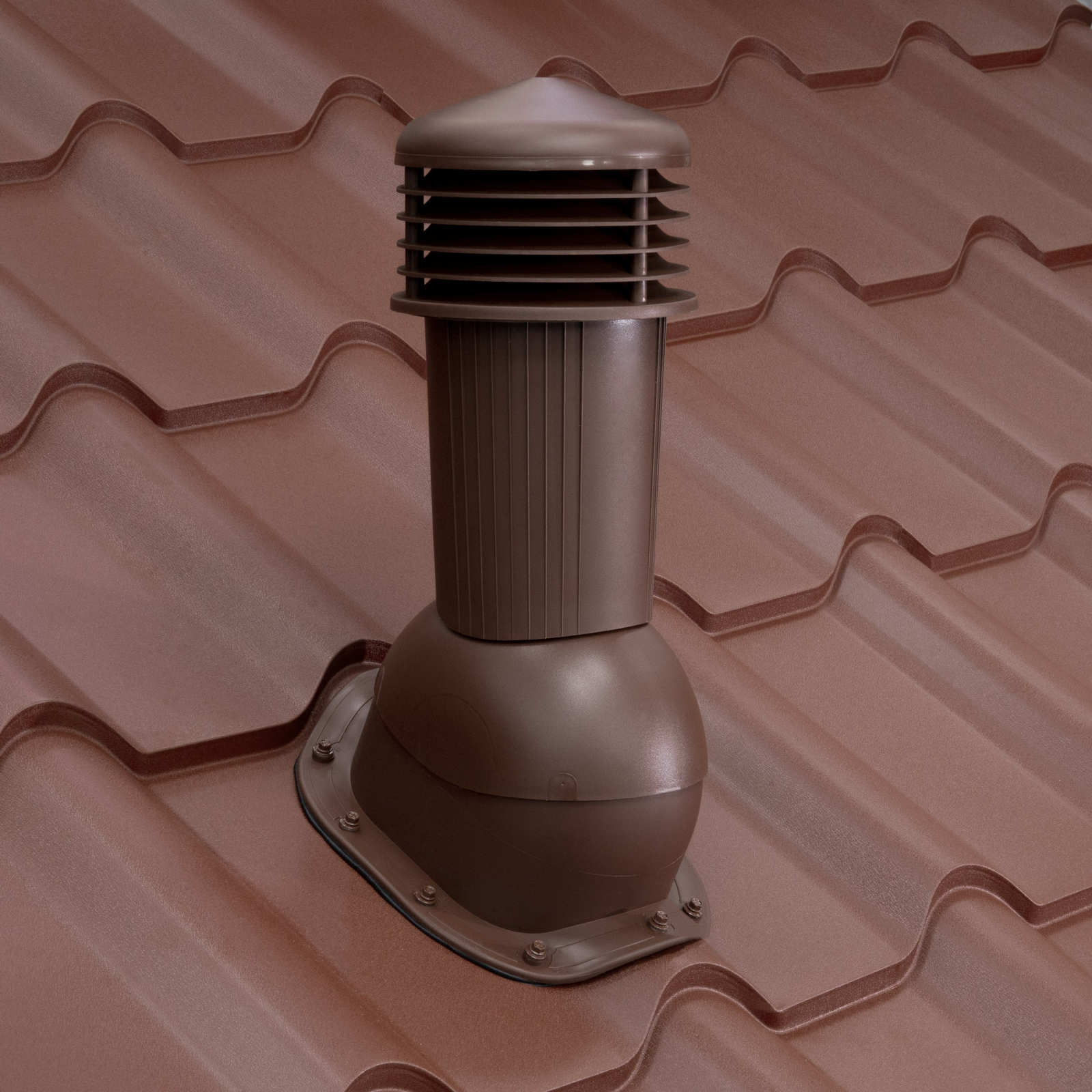 Coș ventilare țiglă metalică Profil W Ø 125 maro 8017