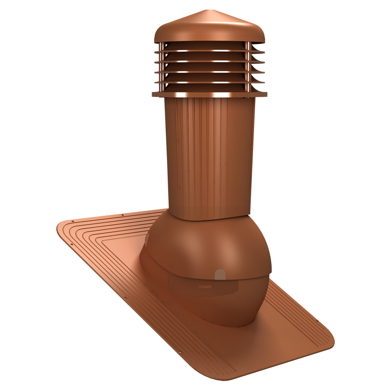 Coș ventilare șindrilă Ø 125 mm rosu caramiziu 8004