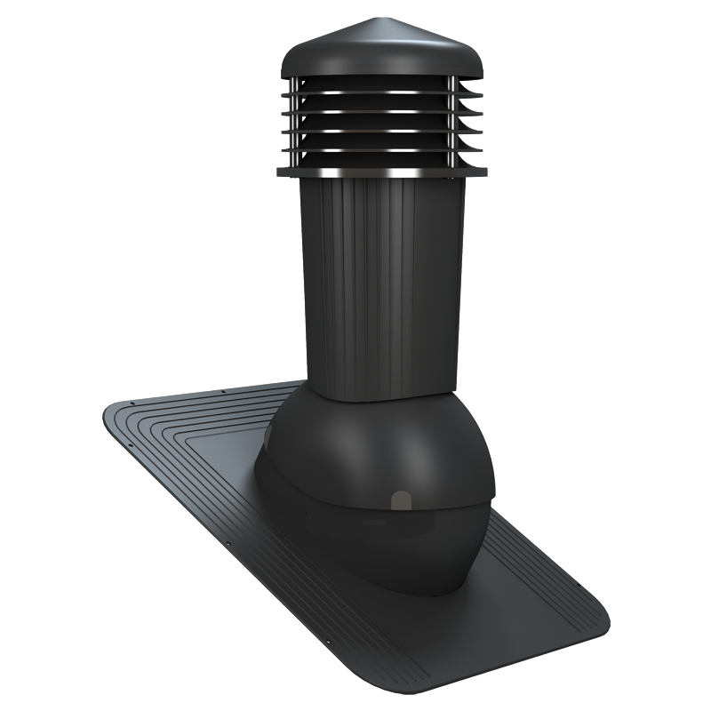 Coș ventilare șindrilă Ø 125 mm negru 9005