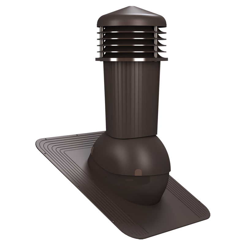 Coș ventilare șindrilă Ø 125 mm maro inchis 8019
