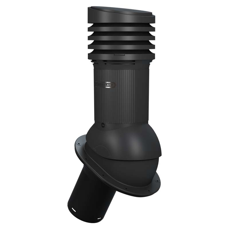 Coș ventilare tablă fălțuită Ø 150 mm negru 9005, 150 mm