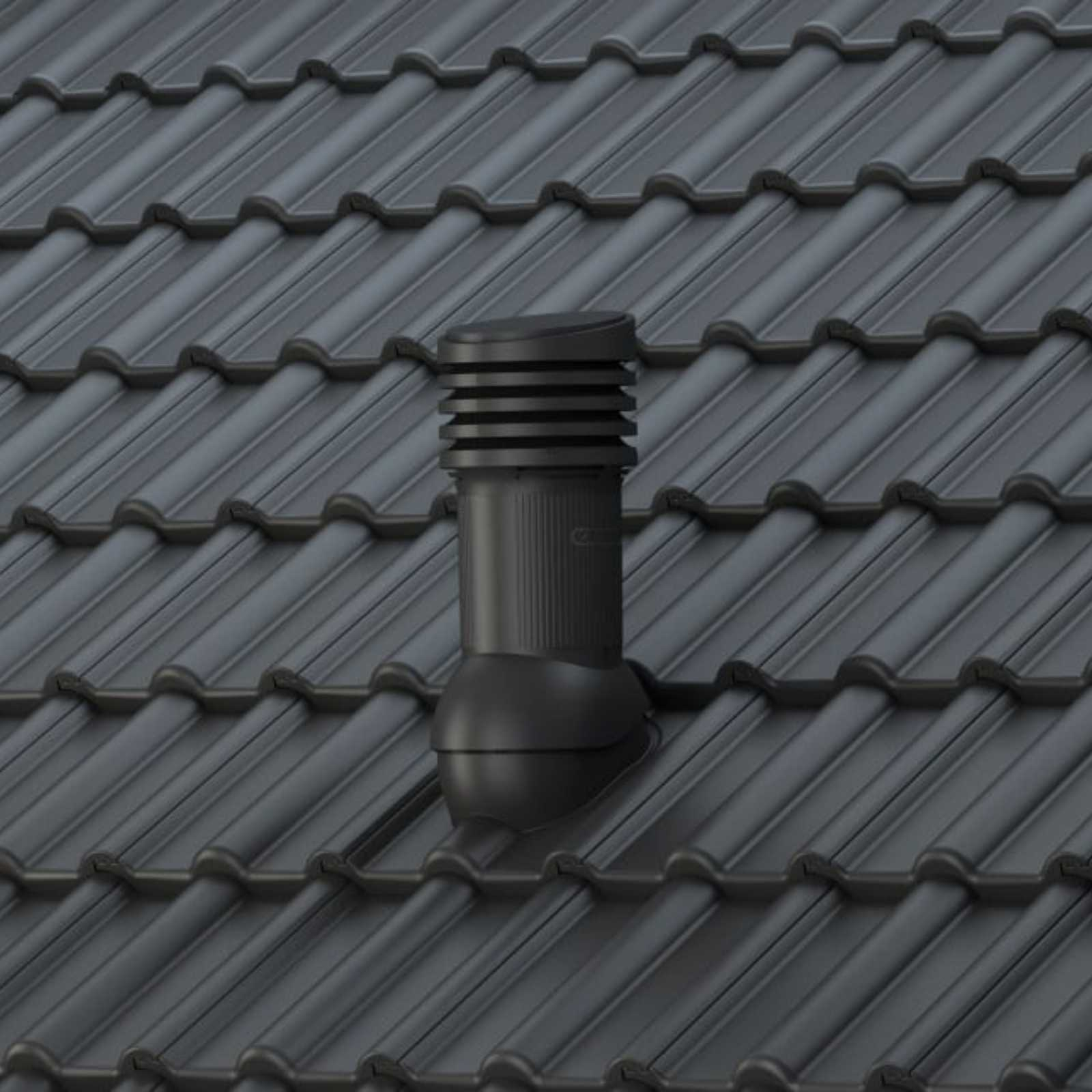 Coș ventilare țiglă Bramac Alpina Ø 150 mm negru 9005