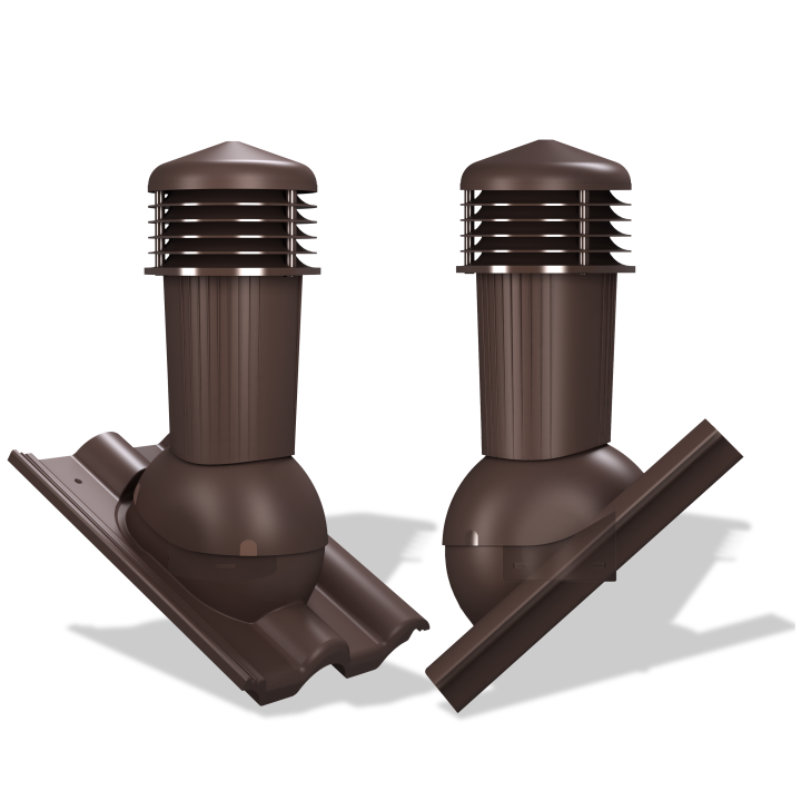 Coș ventilare țiglă Bramac Alpina Ø 125 mm maro 8017