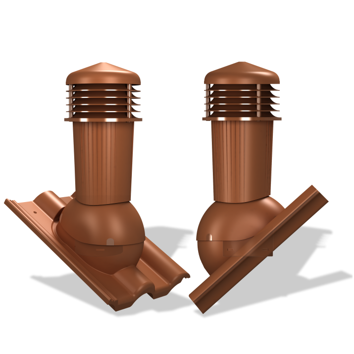 Coș ventilare țiglă Bramac Alpina Ø 125 mm rosu caramiziu 8004