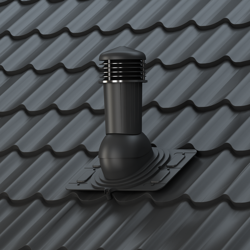 Coș ventilare UNIVERSAL Ø 125 mm negru 9005