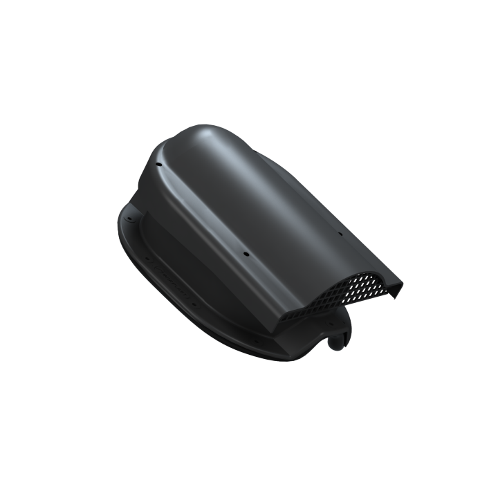 Element ventilare pentru tablă cutată cu înălțimea cutei de 18 mm, profil F negru 9005, profil F