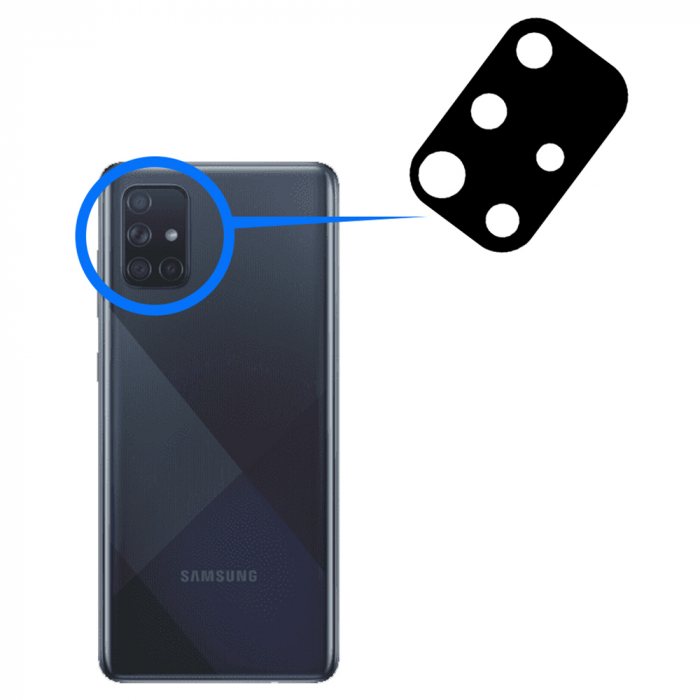 Folie sticla camera Samsung Galaxy A51, Mocolo Silk HD Pro, Negru [4]