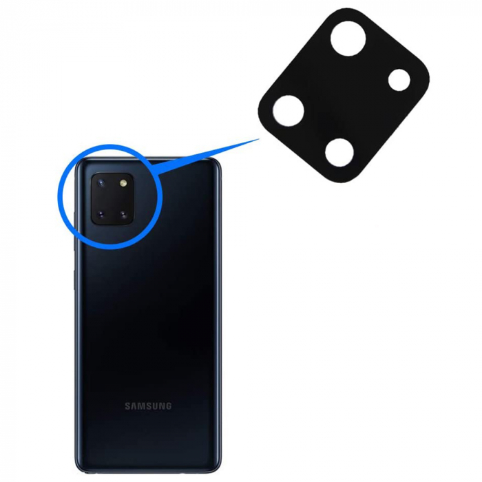 Folie sticla camera Samsung Galaxy Note 10 Lite, Mocolo Silk HD Pro, Negru [3]