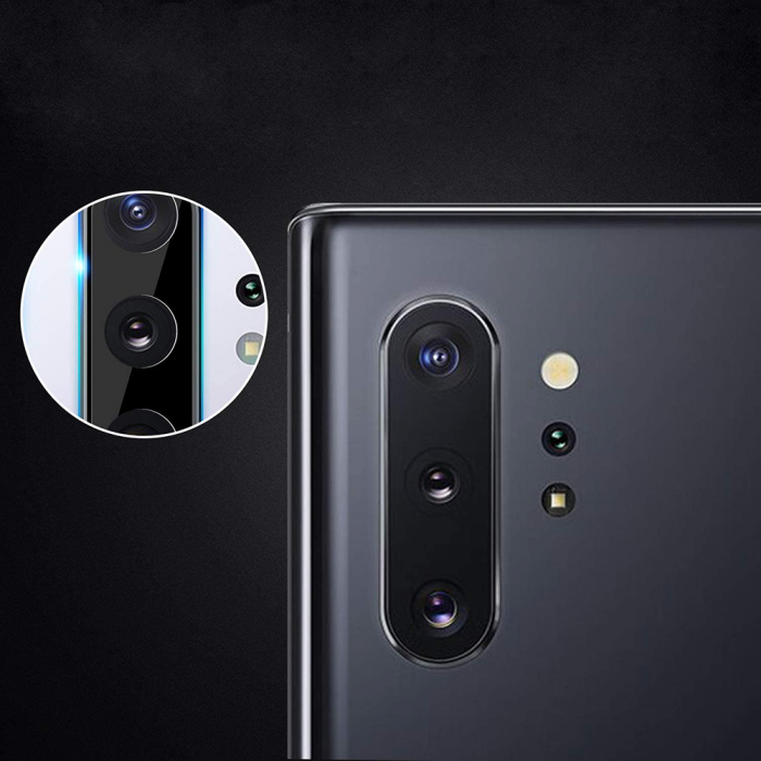 Folie sticla camera Samsung Galaxy Note 10 Plus, Lito Metal Camera Glass, Negru/Transparent [5]