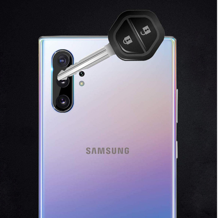 Folie sticla camera Samsung Galaxy Note 10 Plus, Lito Metal Camera Glass, Negru/Transparent [3]