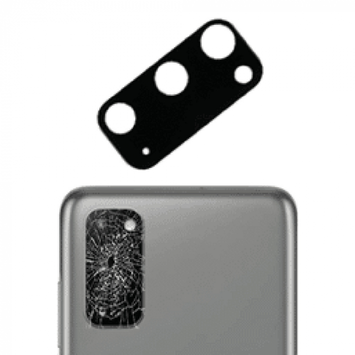 Folie sticla camera Samsung Galaxy S20, Lito Metal Camera Glass, Negru/Transparent [3]