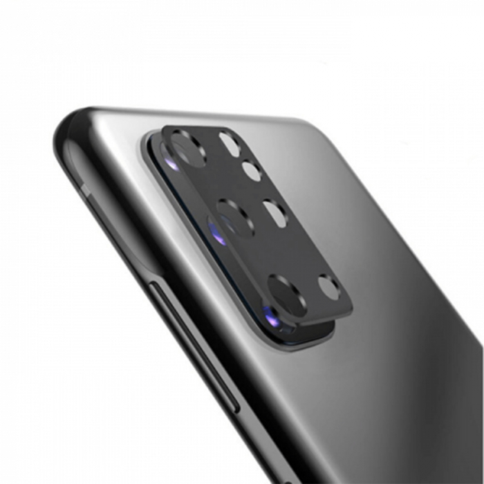 Folie sticla camera Samsung Galaxy S20 Plus, Lito Metal Camera Glass, Negru/Transparent [5]