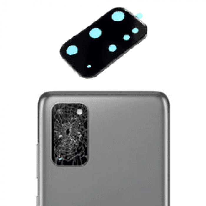 Folie sticla camera Samsung Galaxy S20 Plus, Lito Metal Camera Glass, Negru/Transparent [3]