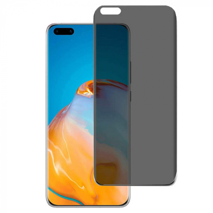 Folie sticla curbata Huawei Mate 40 Pro, Lito UV Full Glue, Privacy [2]