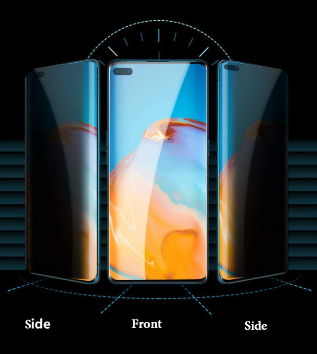 Folie sticla curbata Huawei P40 Pro, Lito UV Full Glue, Privacy [4]
