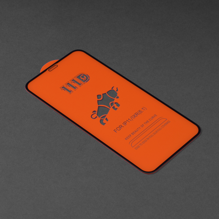 Folie sticla Full Glue 111D pentru iPhone XR / iPhone 11, Negru [2]
