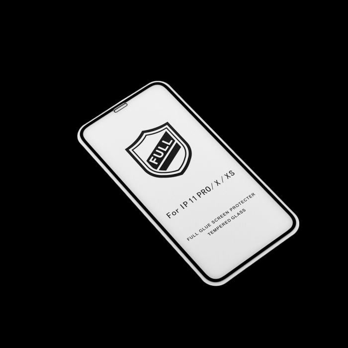 Folie sticla iPhone X / XS / 11 Pro, Lito Full Glue Full Screen, Negru [3]