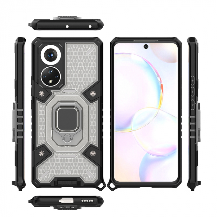 Husa antisoc Huawei Nova 9 / Honor 50, Honeycomb Armor, Negru [2]