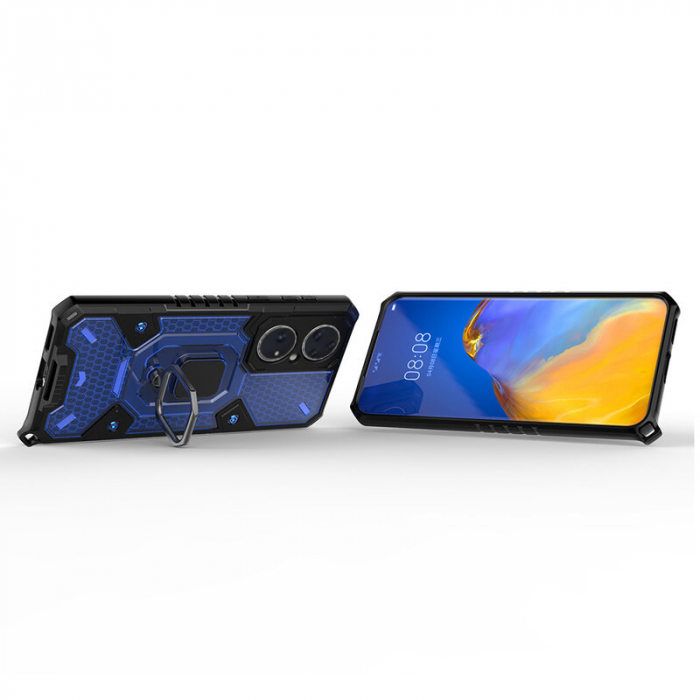 Husa antisoc Huawei P50 Pro, Honeycomb Armor, Albastru [2]
