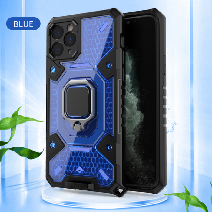 Husa antisoc iPhone 11 Pro Max, Honeycomb Armor, Albastru [2]