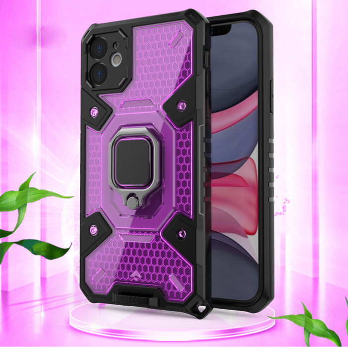Husa antisoc iPhone 12, Honeycomb Armor, Rose Violet [2]