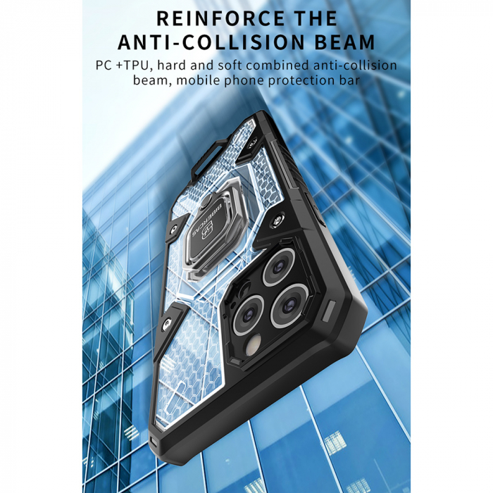 Husa antisoc iPhone 12 Pro Max, Honeycomb Armor, Albastru [6]