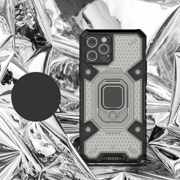 Husa antisoc iPhone 12 Pro Max, Honeycomb Armor, Negru [2]
