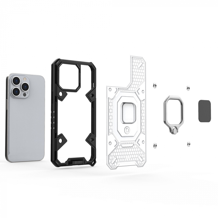 Husa antisoc iPhone 13 Pro, Honeycomb Armor, Negru [2]