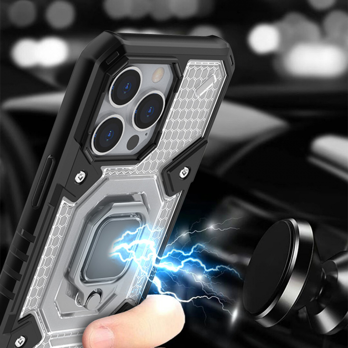 Husa antisoc iPhone 13 Pro Max, Honeycomb Armor, Albastru [6]